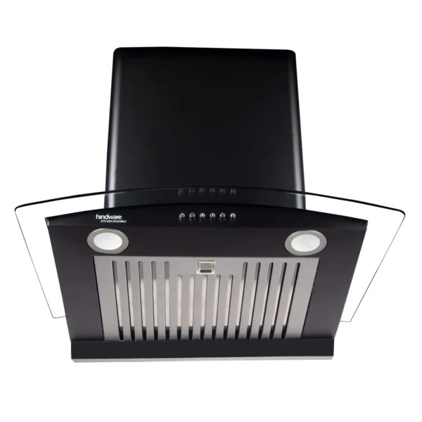 Hindware Elena 60cm 1100 m3/hr Auto Clean Kitchen Chimney With Curved Glass